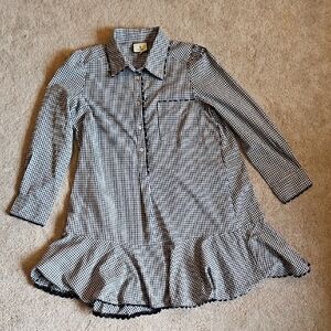 Tuckernuck Cotton and Hemp Black and White Gingham Dress